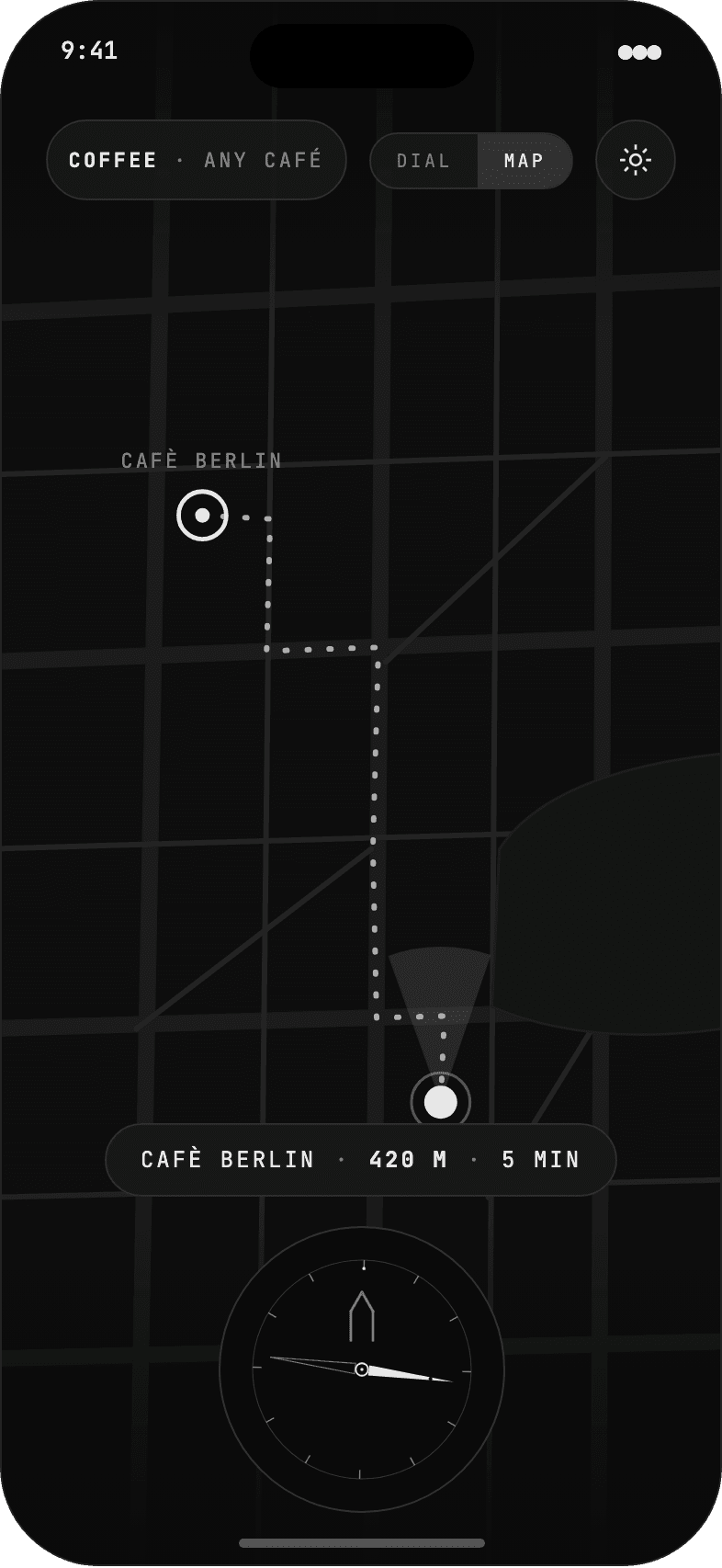 Afoot Map screen