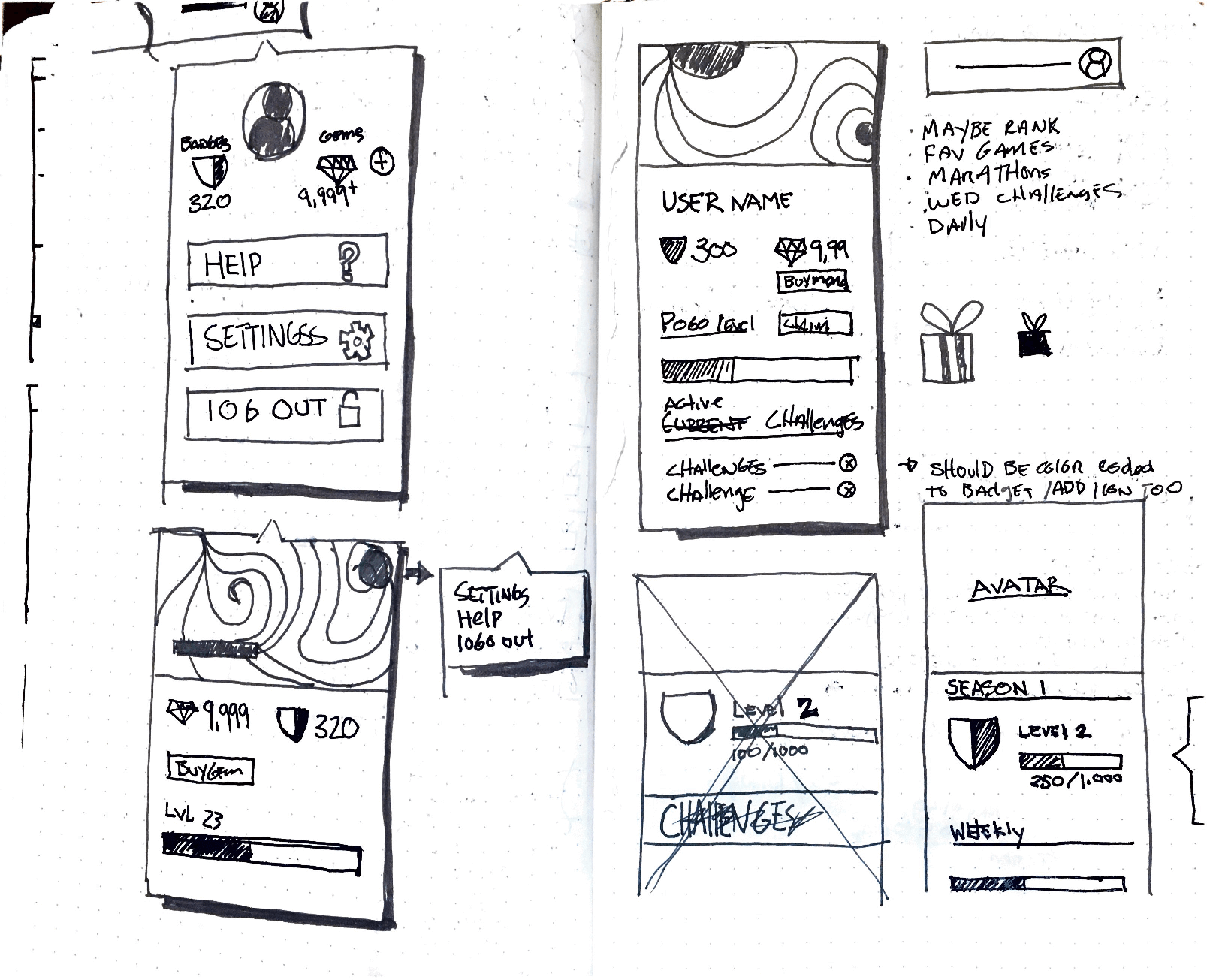 Pogo layout study on grid paper