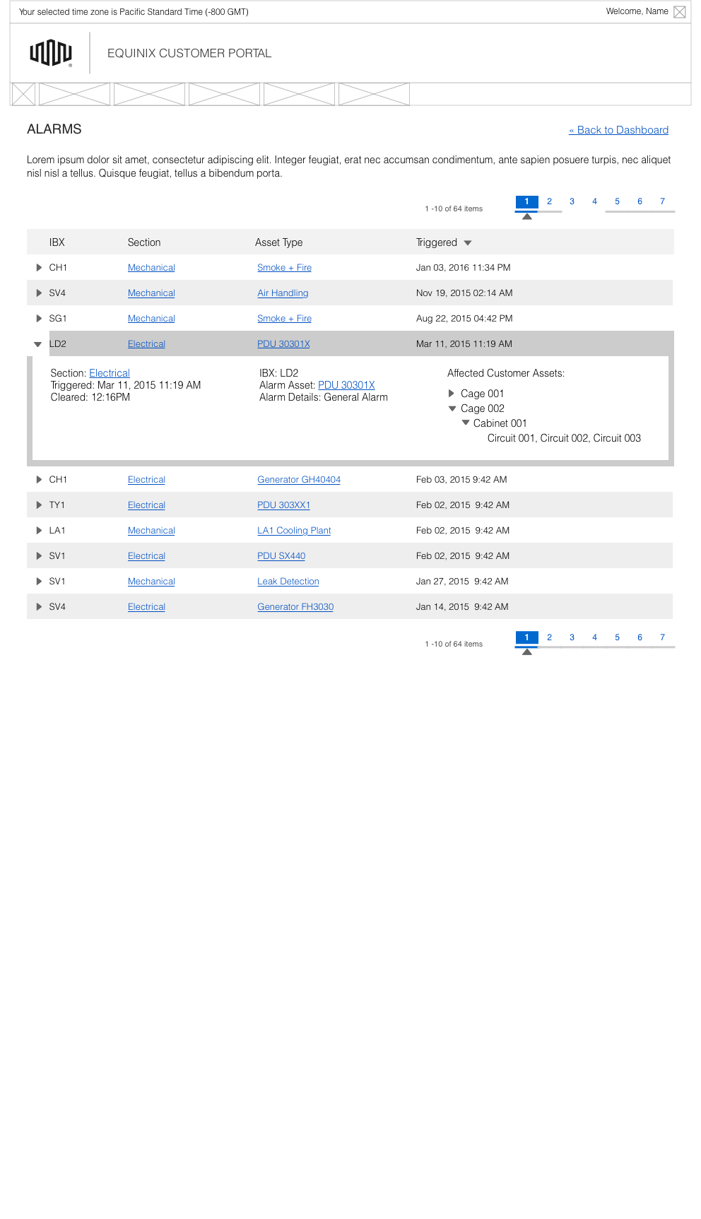 SmartView alarms before the redesign