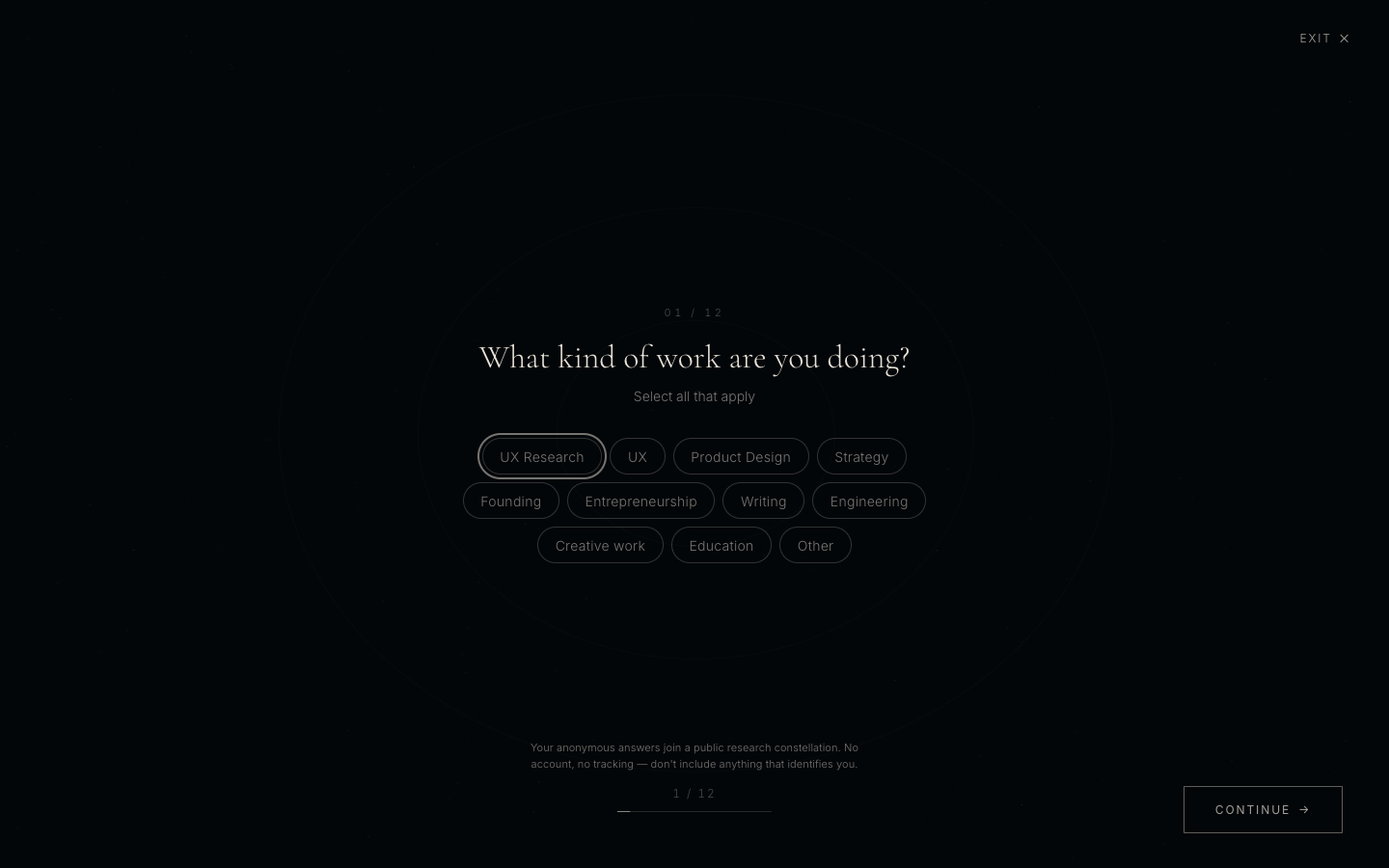 A question in The Space Before the Answer survey