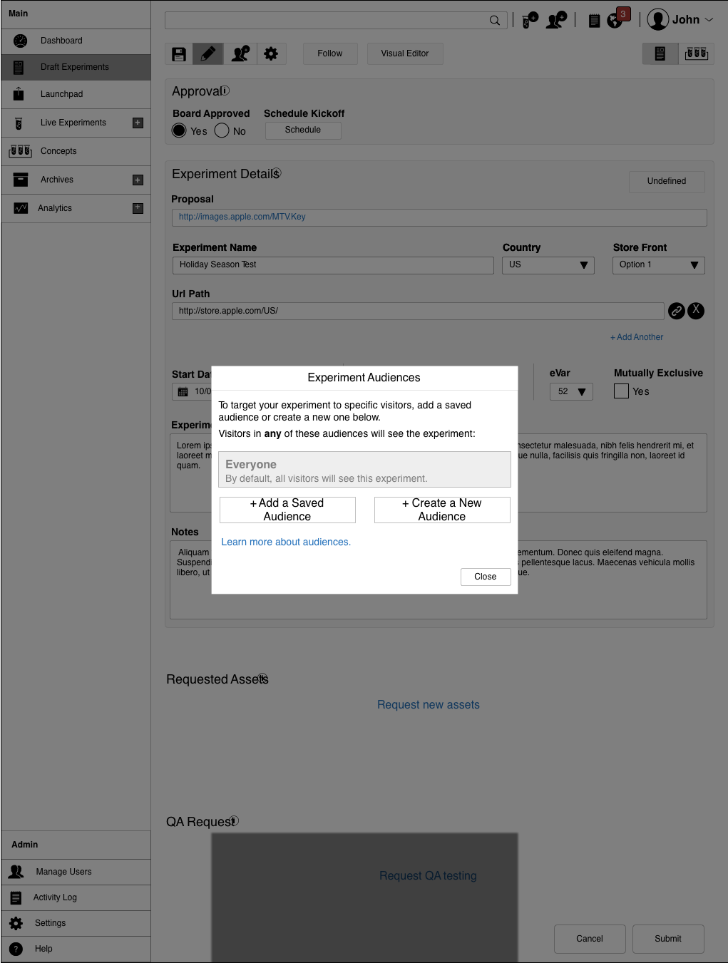 Create audience